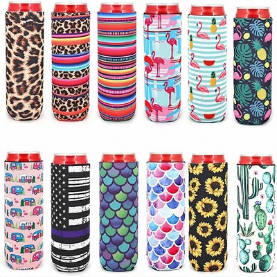 16oz Full Color Slim Neoprene Can Cooler Holder