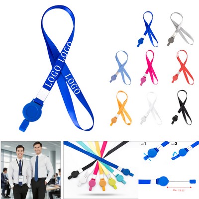 1/2" Polyester Lanyard W/Retractable Reel Combo