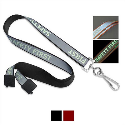 5/8" Polyester Lanyard Glow-in-the-Dark with Breakaway (J-Hook)