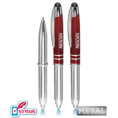Union Printed - Dazzling - Metal LED Flashlight Stylus Pen with 1-Color Logo